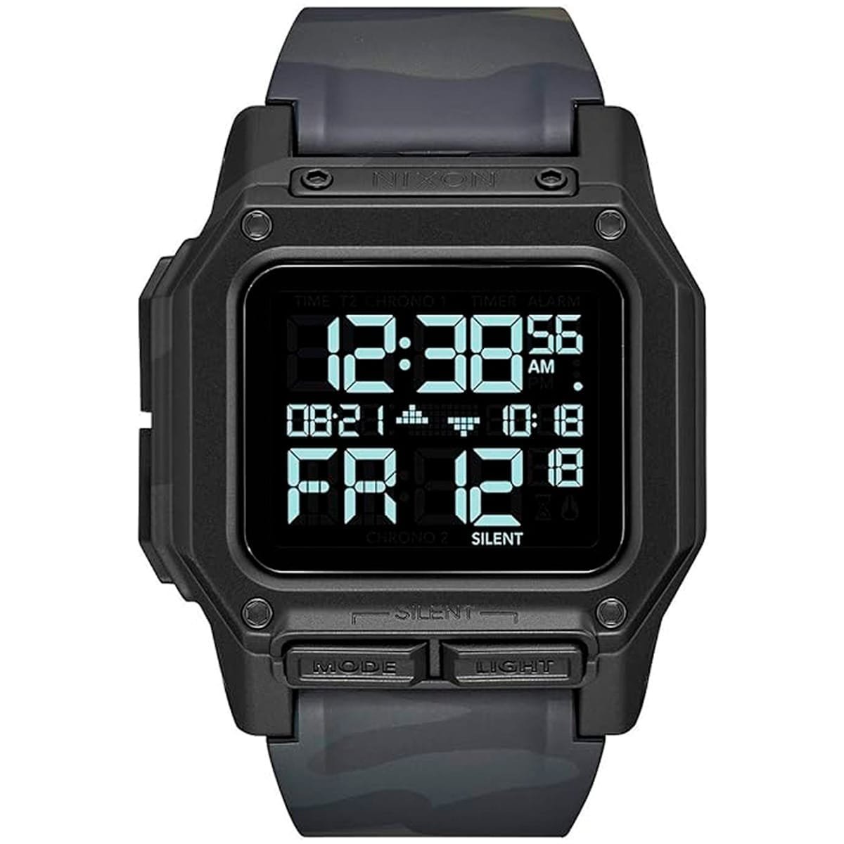 Nixon Staple Orologio Sportivo Unisex – 39 Mm, Cinturino In Gomma, Riciclato Da Plastica Marina, Cronografo, Retroilluminazione, Nero